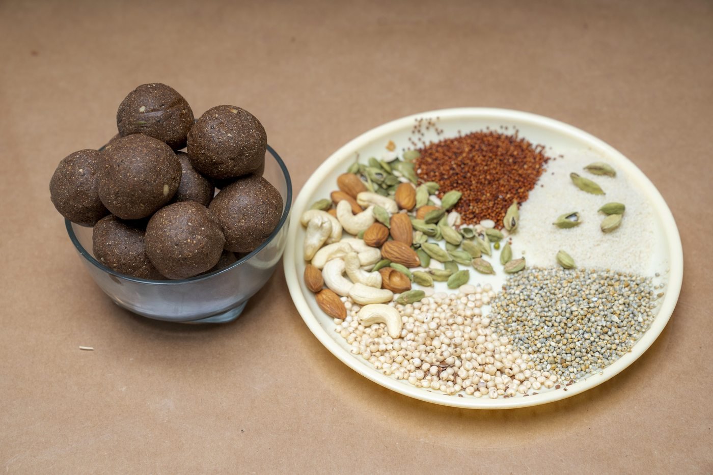 Nachni Laddu With Ingredients
